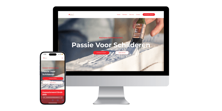 Screenshot van de website van Assmann Schilderwerken